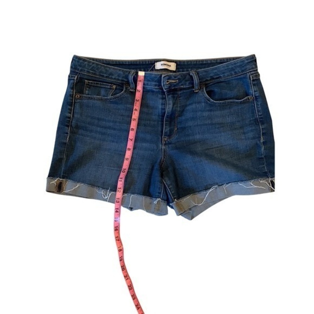 Sonoma Denim Shorts Cuffed Hem‎ Dark Wash Casual Womens 34in waist